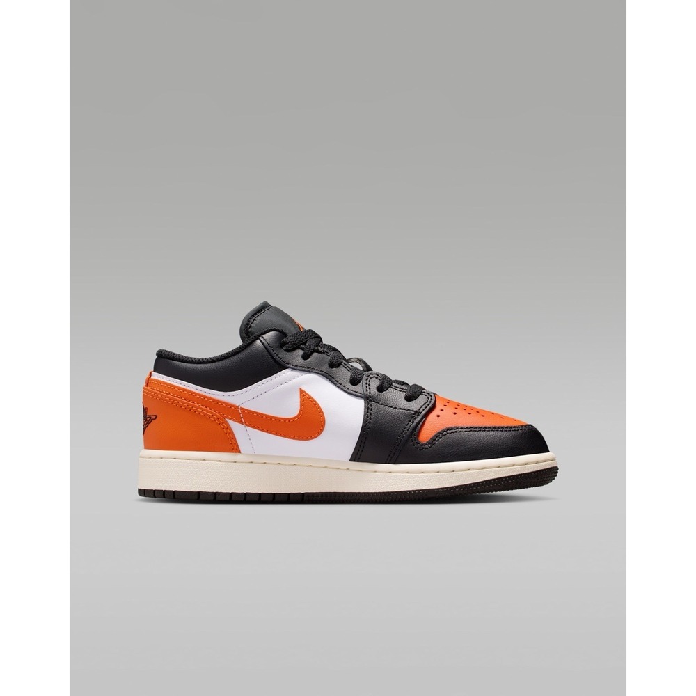 Jordan Air Jordan 1 Low Kids Grade School Size 7Y Basketball Shoes Black/Orange